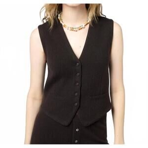 NEW GUEST IN RESIDENCE tailored vest in burnt cocoa